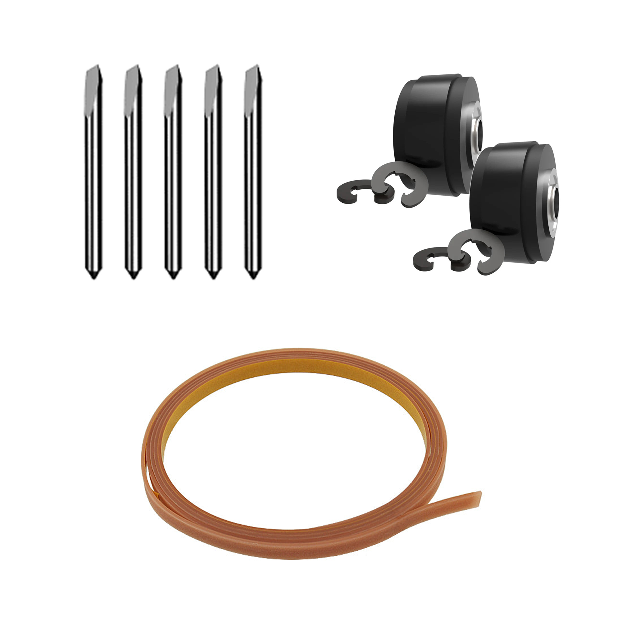 Summa Drag Blade Essentials Pack 1 - 36° Drag Blade (5pk) & Cutting Strip & Pinch Rollers (2) & Clips