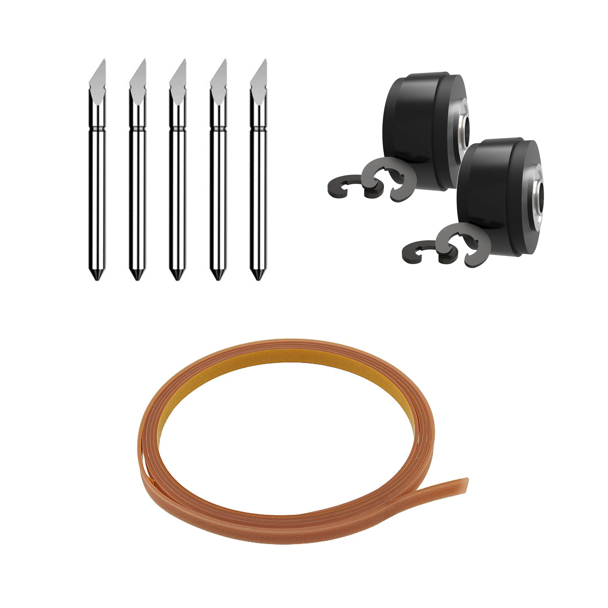 Summa Drag Blade Essentials Pack 5 - 55° Drag Knife & Cutting Strip & Pinch Rollers (2) & Clips